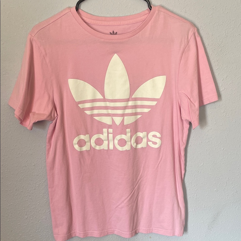 Adidas Pink Tee with Iconic Logo